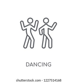 Dancing linear icon. Modern outline Dancing logo concept on white background from Activity and Hobbies collection. Suitable for use on web apps, mobile apps and print media.