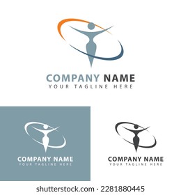 Dancing logo icon design template. Dance element style.