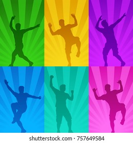 dancing male silhouettes