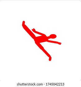dancing man with acrobatic moments illustration vector graphic