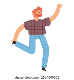 dancing man character isolated icon