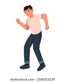 dancing man character isolated icon