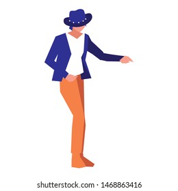 dancing man character on white background