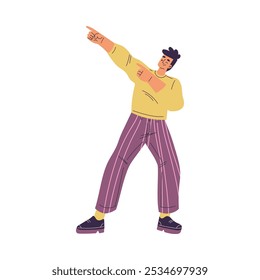 Dancing Man Character in Rhythmic Movement Pose Vector Illustration