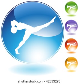 Dancing man crystal icon isolated on a white background.