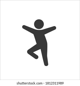 
Dancing man icon. Flat style vector