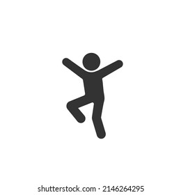 Dancing man icon. Flat style vector flat sign