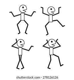 dancing man icon pictogram vector illustration