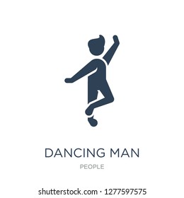 dancing man icon vector on white background, dancing man trendy filled icons from People collection, dancing man vector illustration