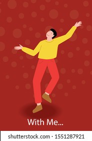 a dancing man.
Illustration for use in invitation design, greeting cards, sales advertising, product printing, etc.