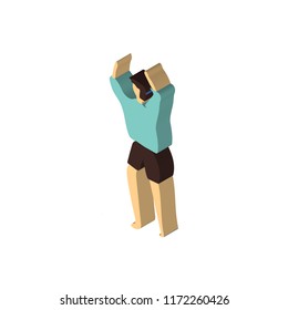 dancing man isometric left top view 3D icon