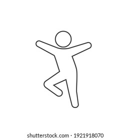 Dancing man line icon. Flat style vector