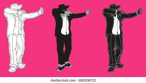 Dancing man makes a dab gesture