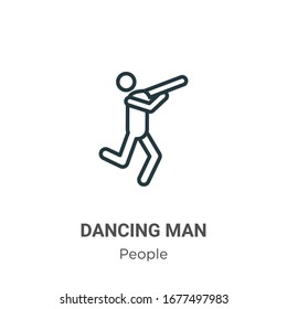 Dancing Man Outline Vector Icon. Thin Line Black Dancing Man Icon, Flat Vector Simple Element Illustration From Editable People Concept Isolated Stroke On White Background