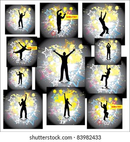 Dancing man. Set posters