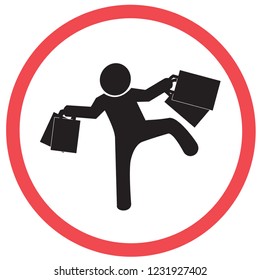 dancing man to shopping celebrate,  road symbol sign and traffic symbol design concept, vector illustration.  vector illustration.