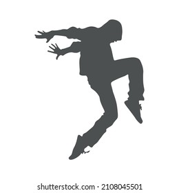 Dancing man silhouette.
Vector illustration isolated on white background.