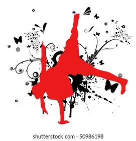dancing man vector designs with flower ornaments