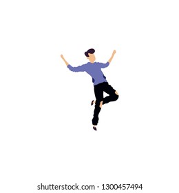 Dancing man vector flat illustration