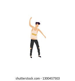 Dancing man vector flat illustration