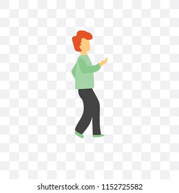 dancing man vector icon isolated on transparent background, dancing man logo concept