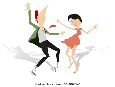 Dancing man and woman 