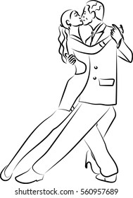 Dancing man and woman