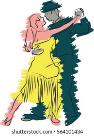 Dancing man and woman