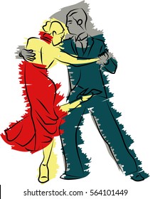 Dancing man and woman