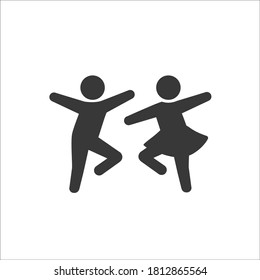 Dancing man and woman. Dancing couple of people. Happy people. Vector illustration
