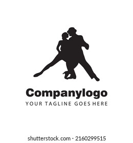 dancing man and woman silhouette for logo design