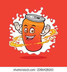 The Dancing Mascot Soft Drink Cans Vector Design