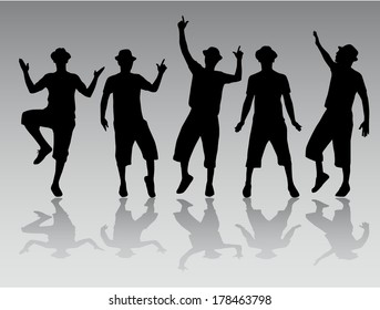 Dancing men silhouettes