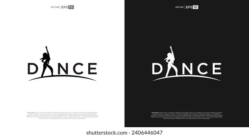 dancing modern logo  text lettering typography. dance logo