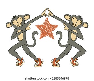 dancing monkey illustration