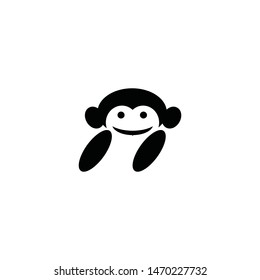 dancing monkey smile logo vector