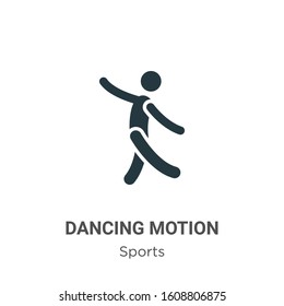 Dancing motion glyph icon vector on white background. Flat vector dancing motion icon symbol sign from modern sports collection for mobile concept and web apps design.