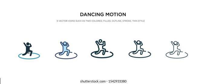 dancing motion icon in different style vector illustration. two color and black dancing motion vector icons designed in filled, outline, line and stroke style can be used for web, mobile, ui