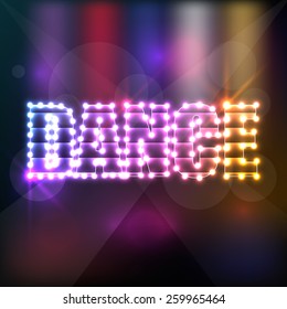 dancing in night light, vector music poster