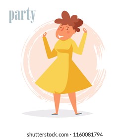 Dancing. Office party. Character Vector. Cartoon. Isolated art on white background. Flat