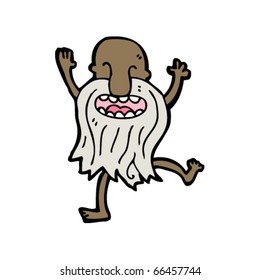 dancing old nudist man cartoon