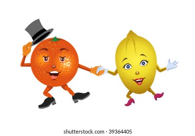 dancing orange and lemon