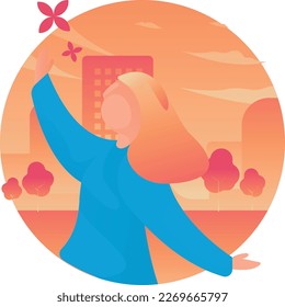 Dancing Outdoors UI Flat Icon Vector EPS