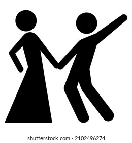 Dancing pair, vector icon for dancing party
