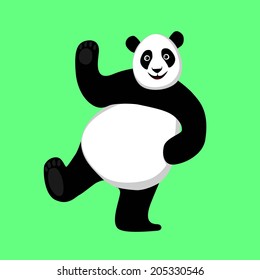 Dancing Panda. Vector Illustration.