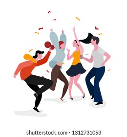 Dancing Party Group Illustration