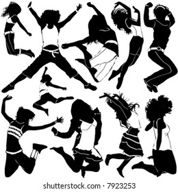 dancing and party women vector
