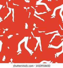 Dancing pattern. Cool people dancing seamless pattern