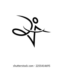 dancing people abstract, logo element