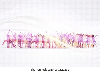 Dancing people with background